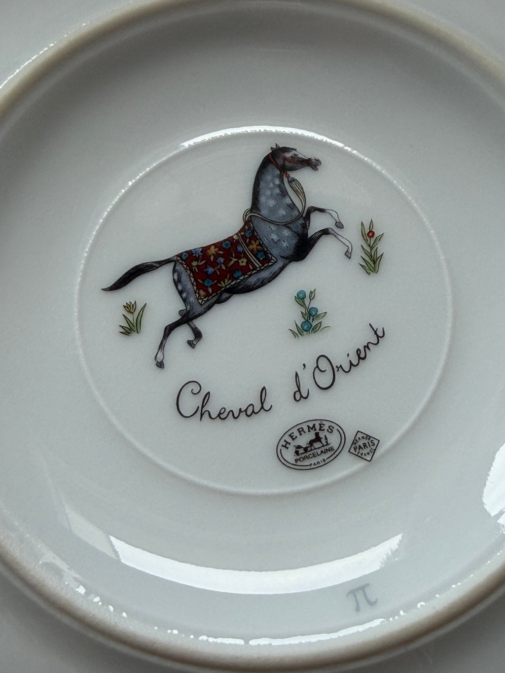Hermès Cheval d’Orient Porcelain Tea Cup & Two Saucers – Original Box