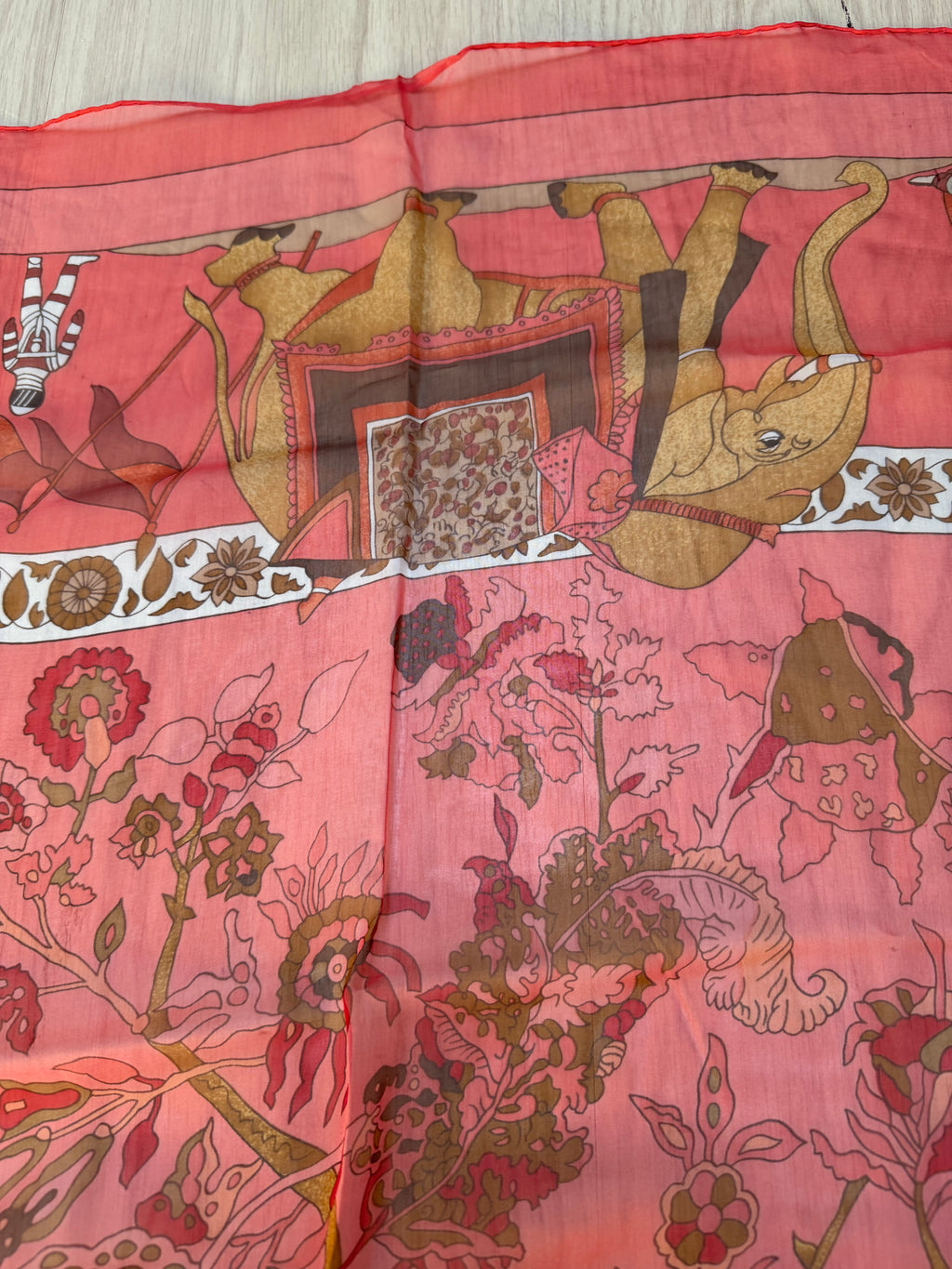 Hermès Fantaisies Indiennes Mousseline GM 140 by Loïc Dubigeon – Vintage Silk Chiffon Shawl