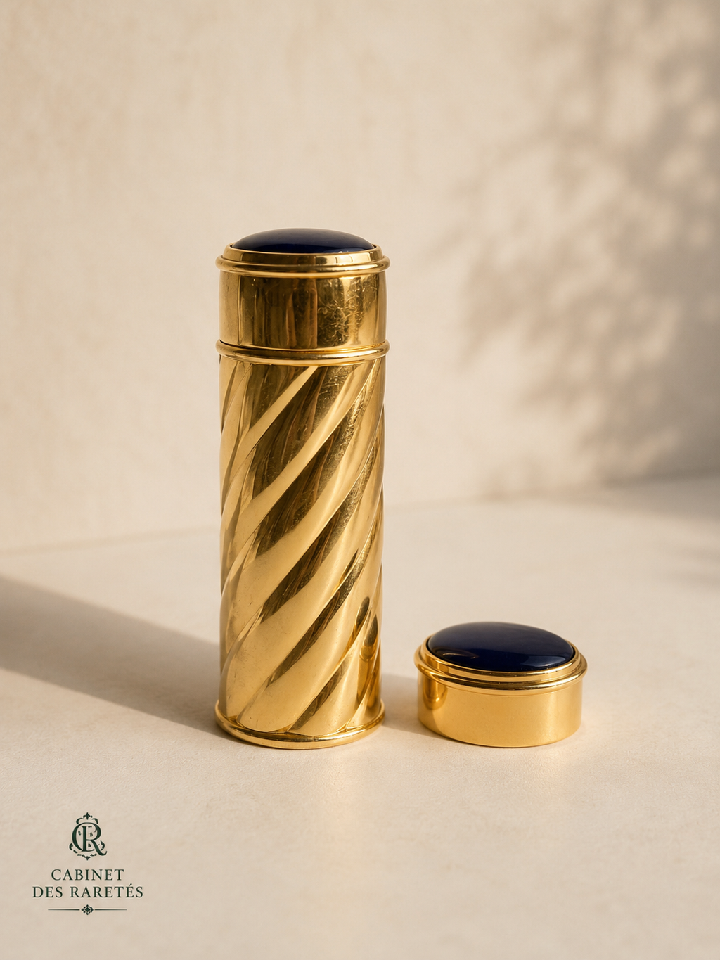 Boucheron Paris Vintage Gold-Tone Perfume Atomizer – Blue Cabochon