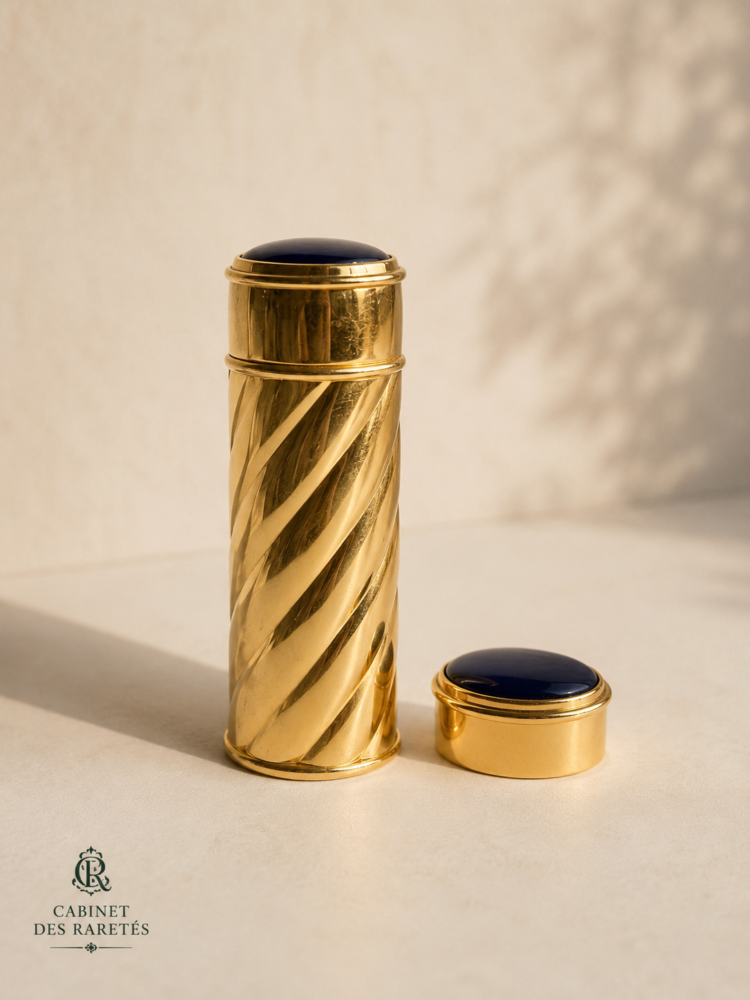 Boucheron Paris Vintage Gold-Tone Perfume Atomizer – Blue Cabochon