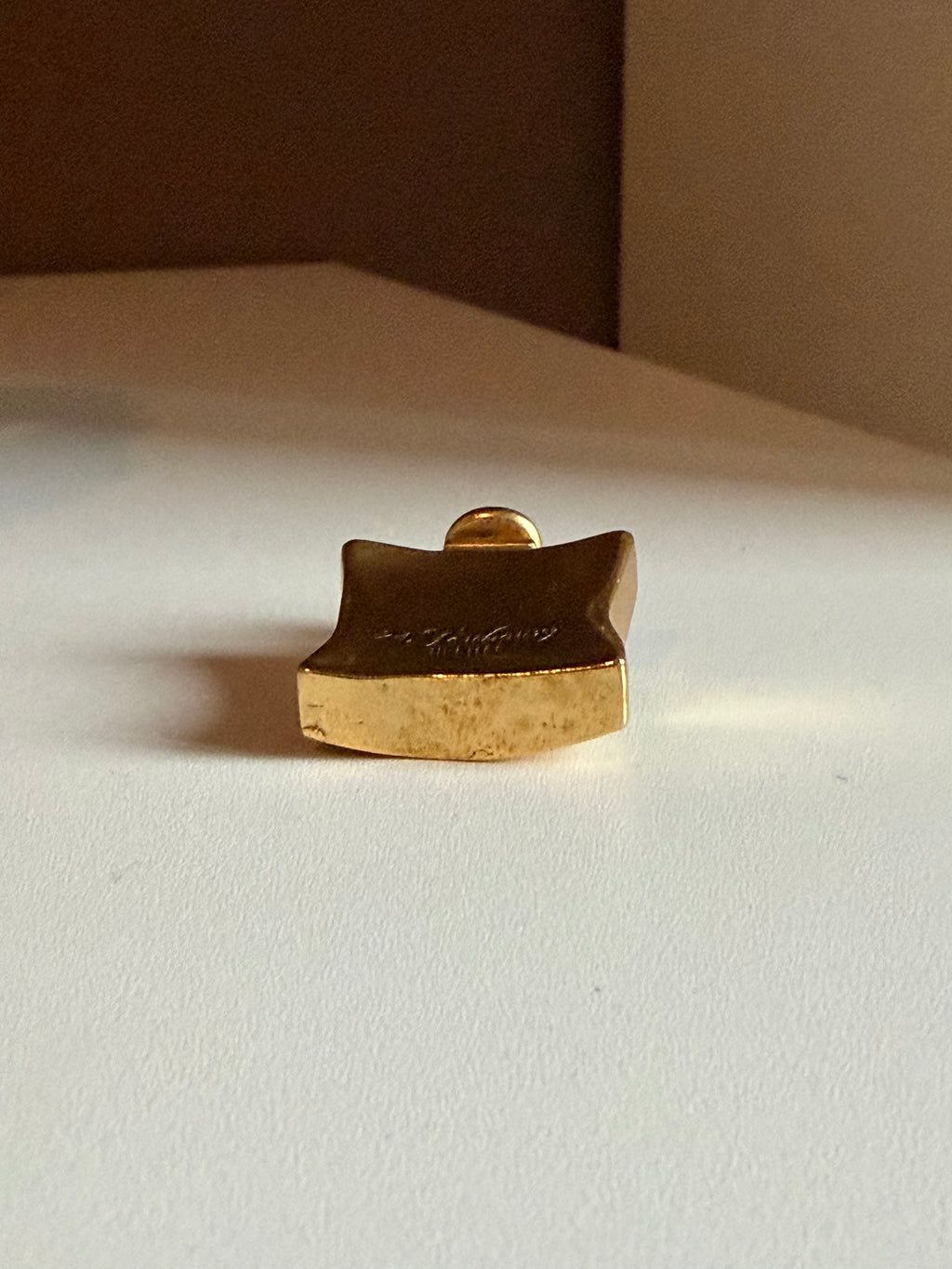 Vintage Hermès 24 Faubourg Perfume Bottle Brooch – Gold Tone – Rare Collector’s Piece