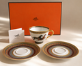 Hermès Cheval d’Orient Porcelain Tea Cup & Two Saucers – Original Box