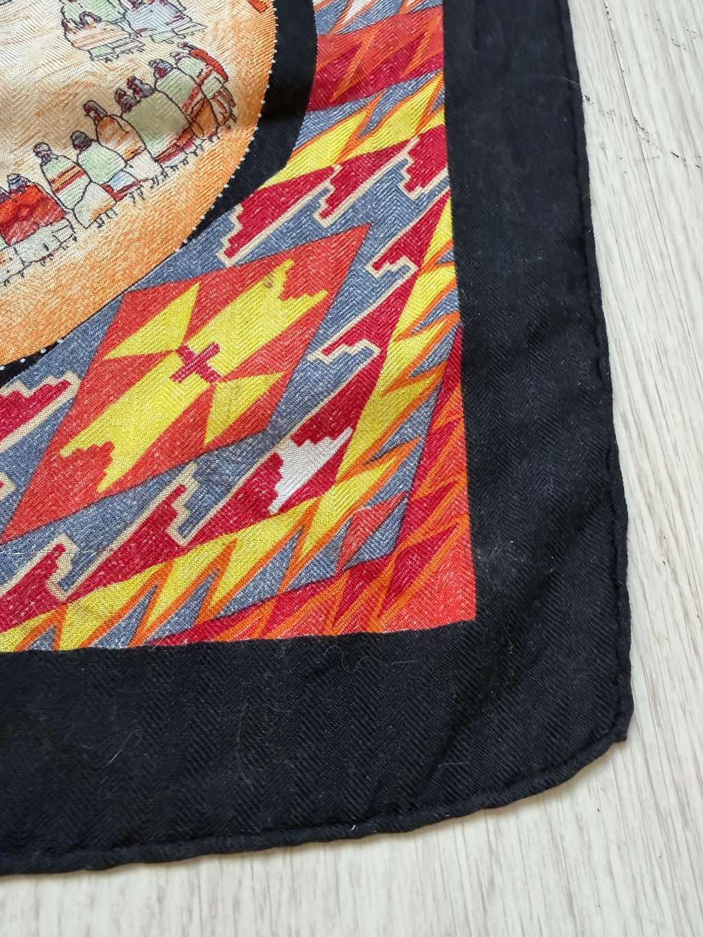 Hermès Les Danses des Indiens Cashmere Silk Shawl 140 – Kermit Oliver – Vintage