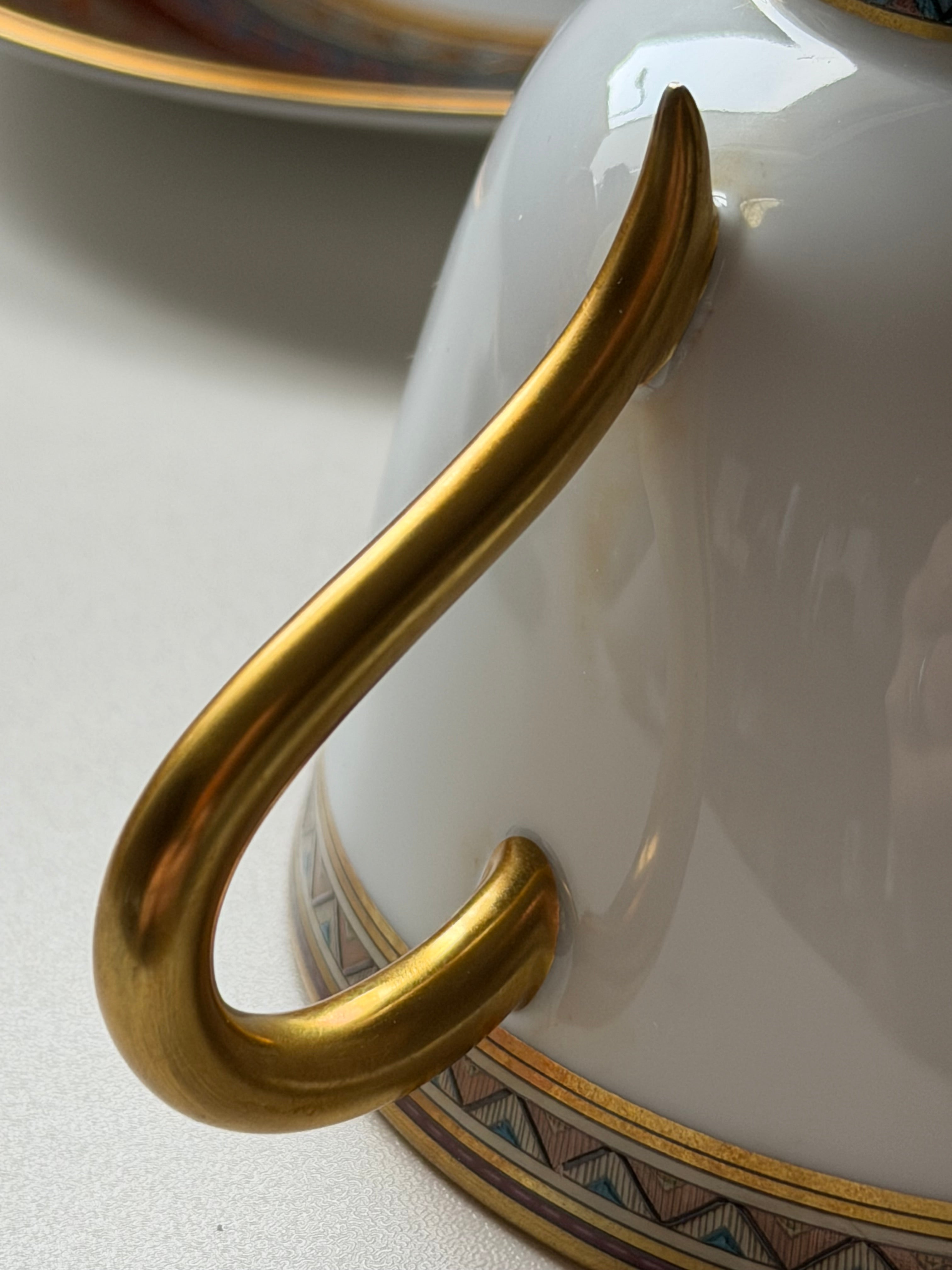 Hermès Cheval d’Orient Porcelain Tea Cup & Two Saucers – Original Box