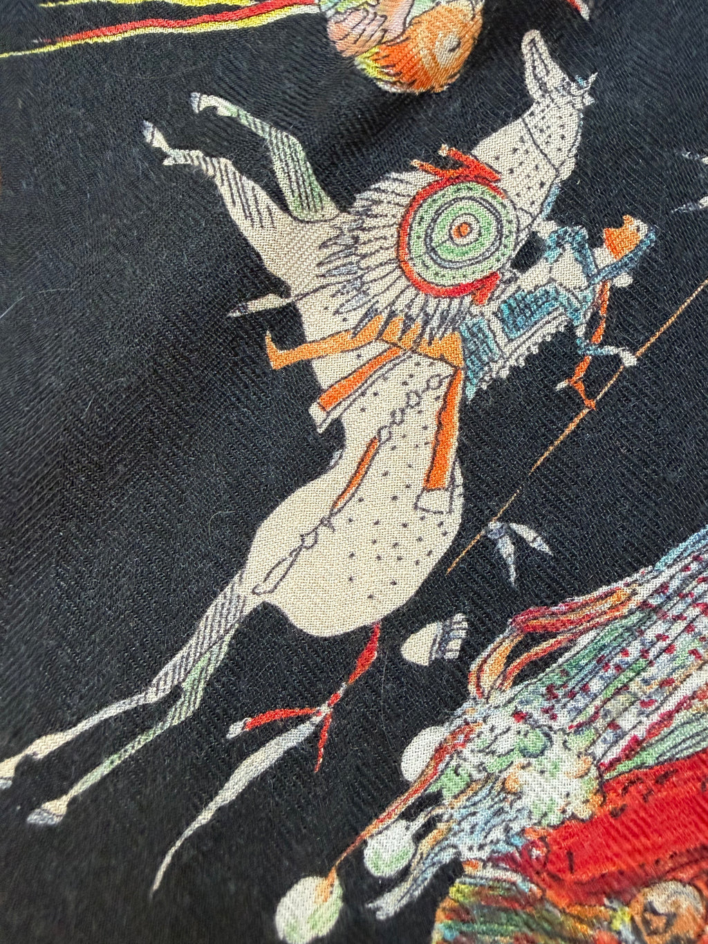 Hermès Les Danses des Indiens Cashmere Silk Shawl 140 – Kermit Oliver – Vintage