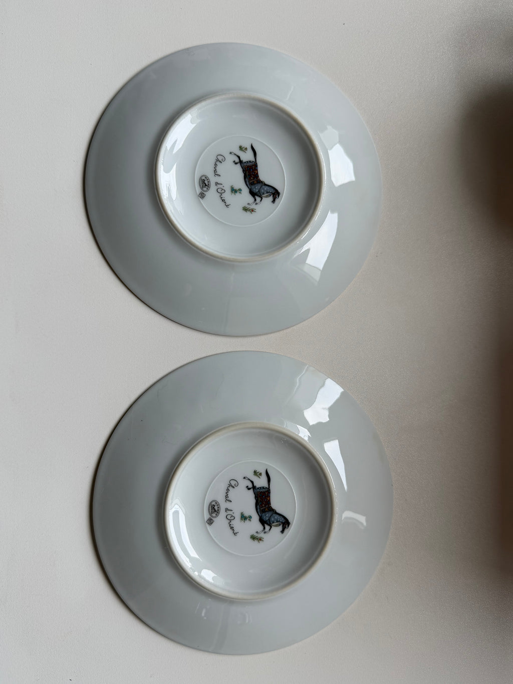 Hermès Cheval d’Orient Porcelain Tea Cup & Two Saucers – Original Box