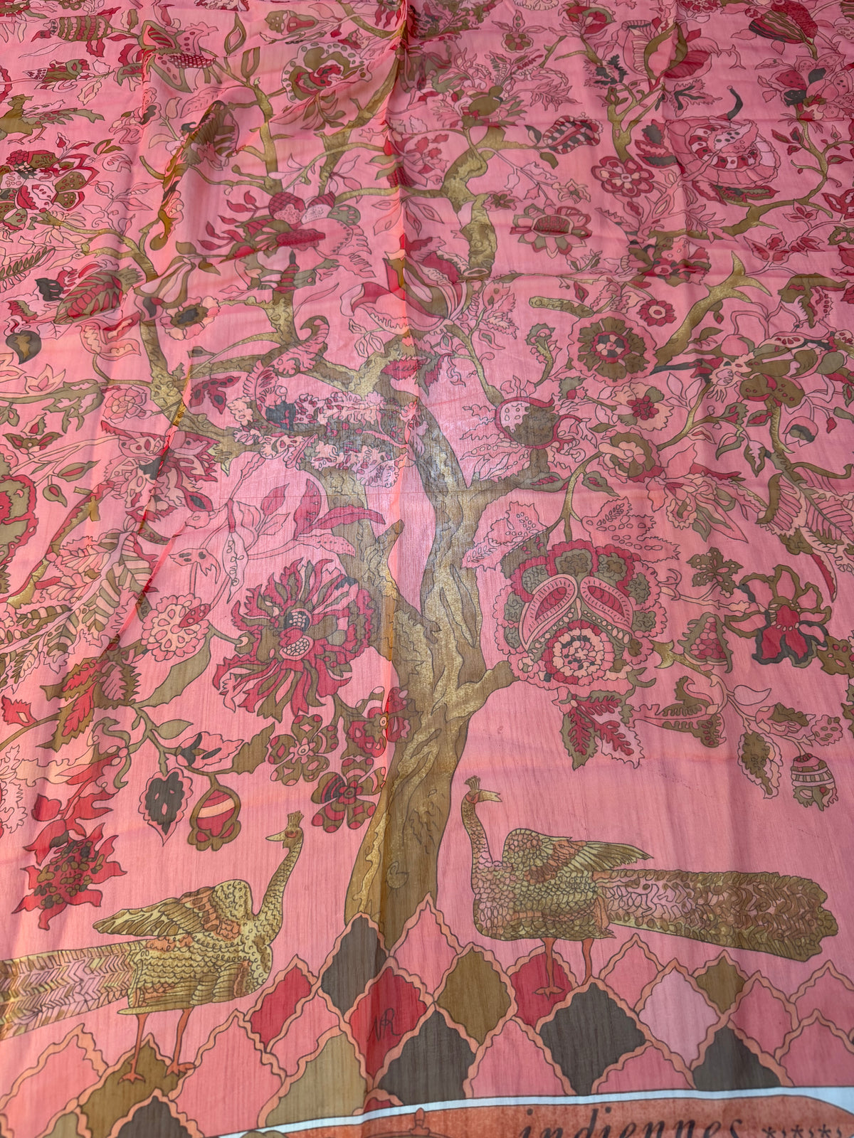 Hermès Fantaisies Indiennes Mousseline GM 140 by Loïc Dubigeon – Vintage Silk Chiffon Shawl