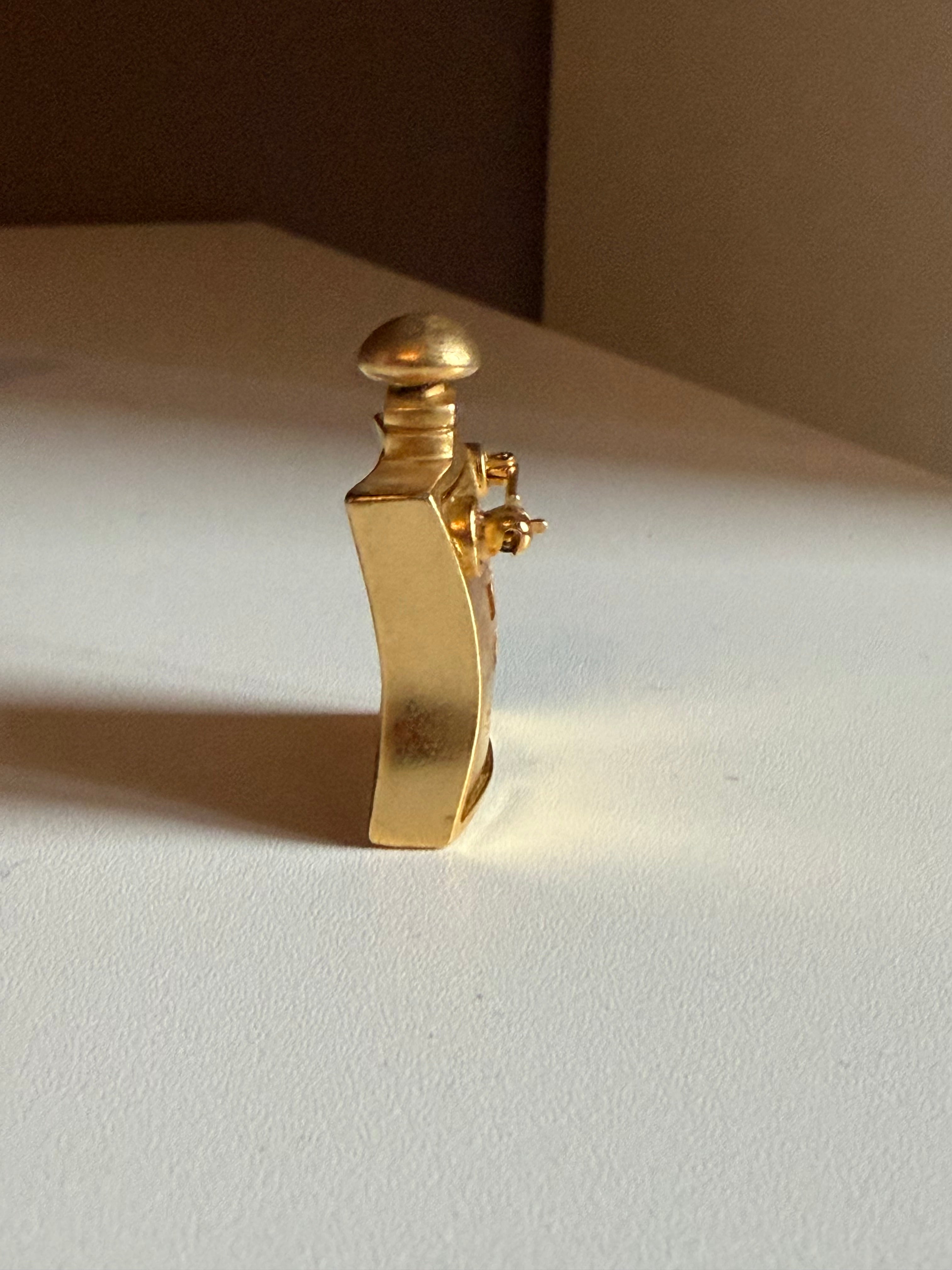 Vintage Hermès 24 Faubourg Perfume Bottle Brooch – Gold Tone – Rare Collector’s Piece
