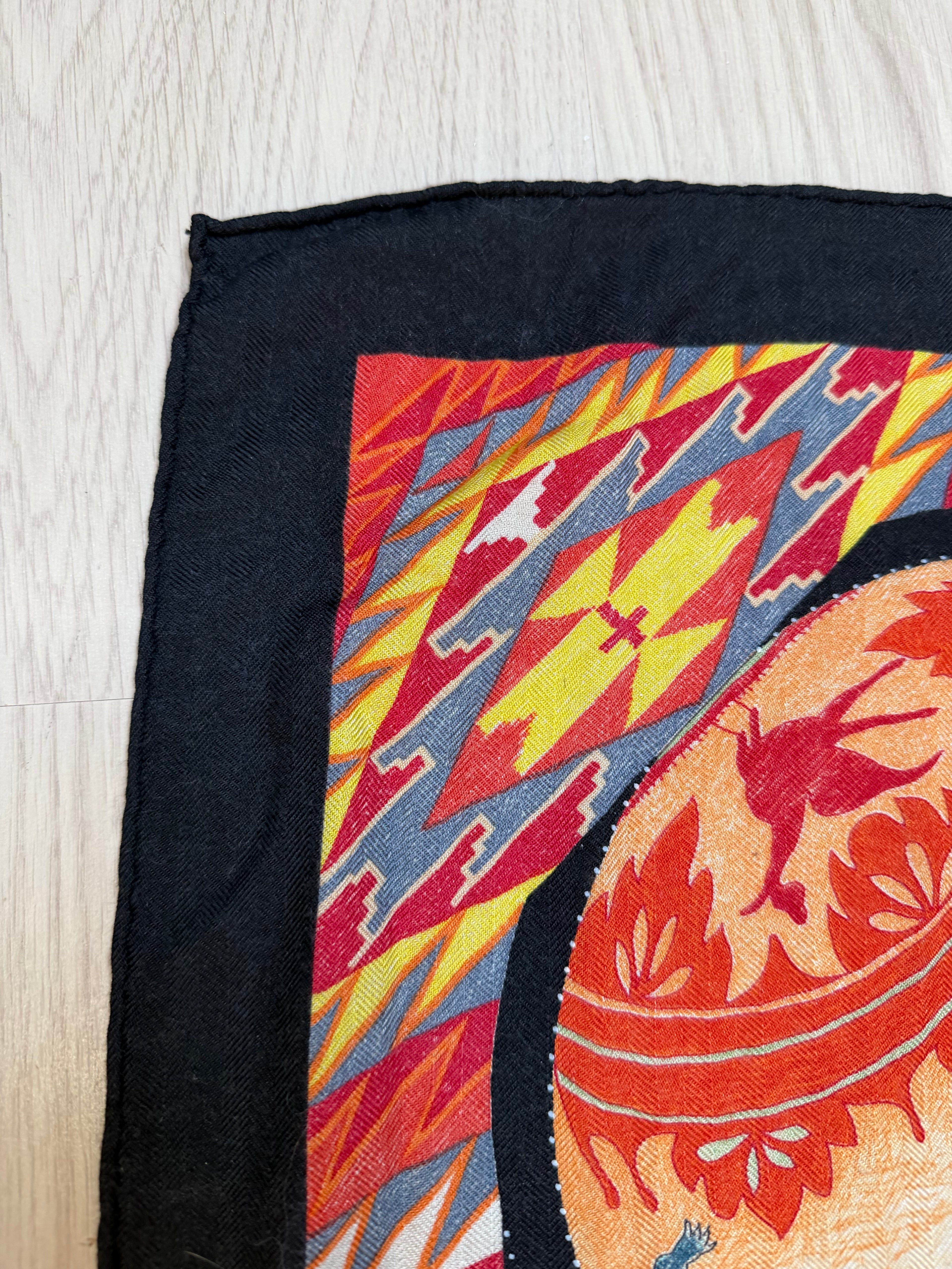 Hermès Les Danses des Indiens Cashmere Silk Shawl 140 – Kermit Oliver – Vintage