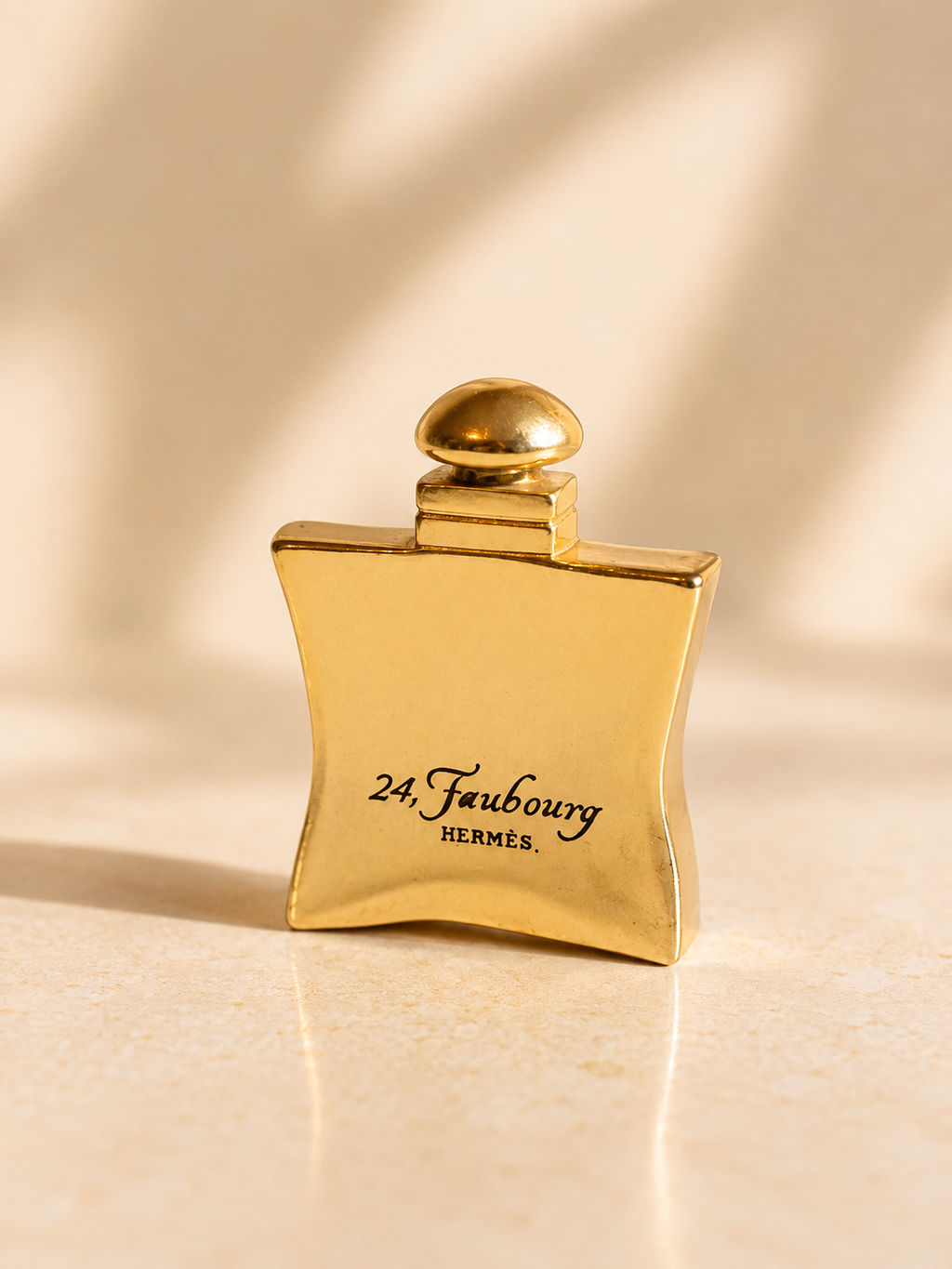 Vintage Hermès 24 Faubourg Perfume Bottle Brooch – Gold Tone – Rare Collector’s Piece