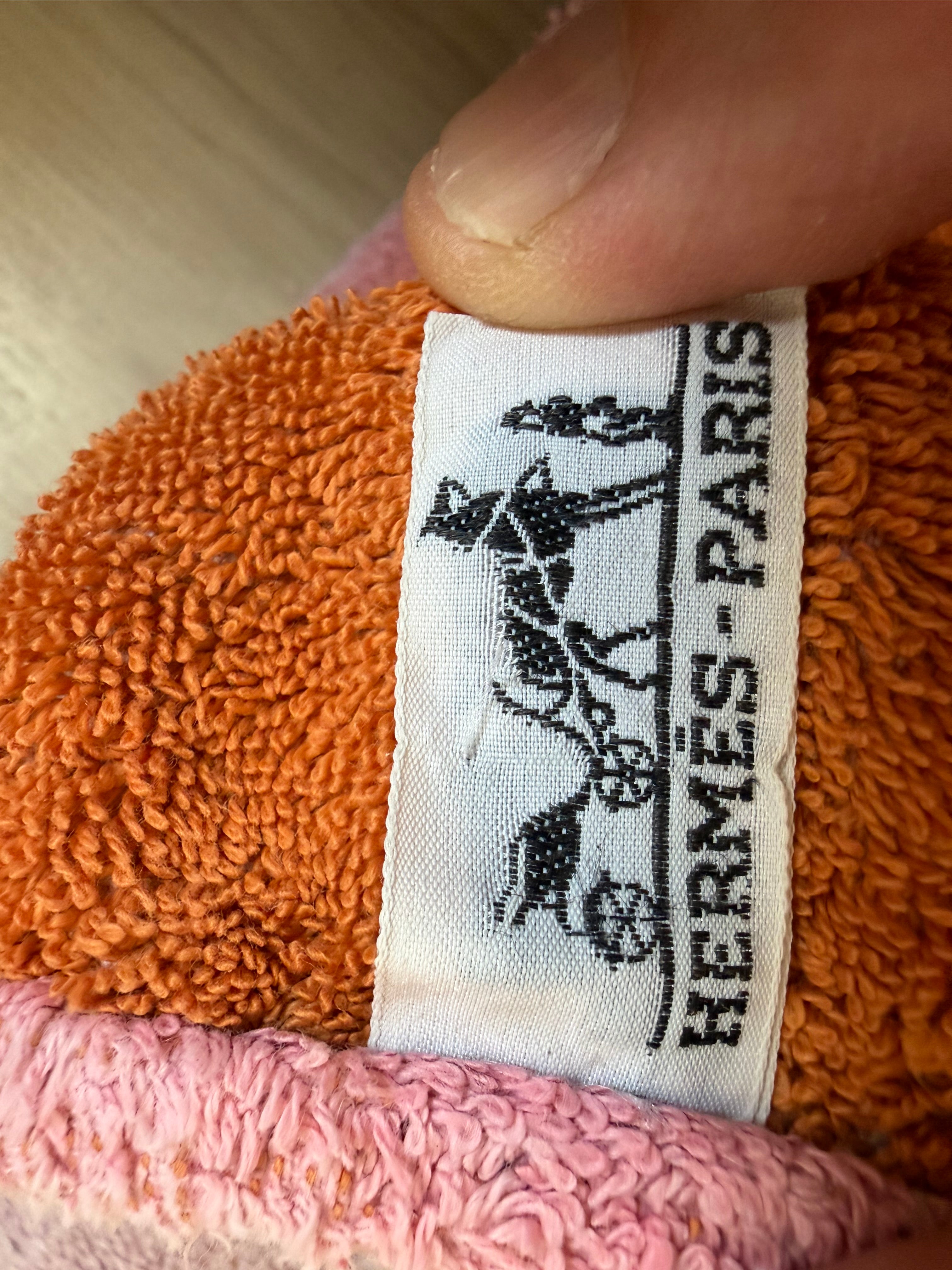 Vintage Hermès Paris Rhinoceros Cotton Terry Towel – 60 × 90 cm – Made in France