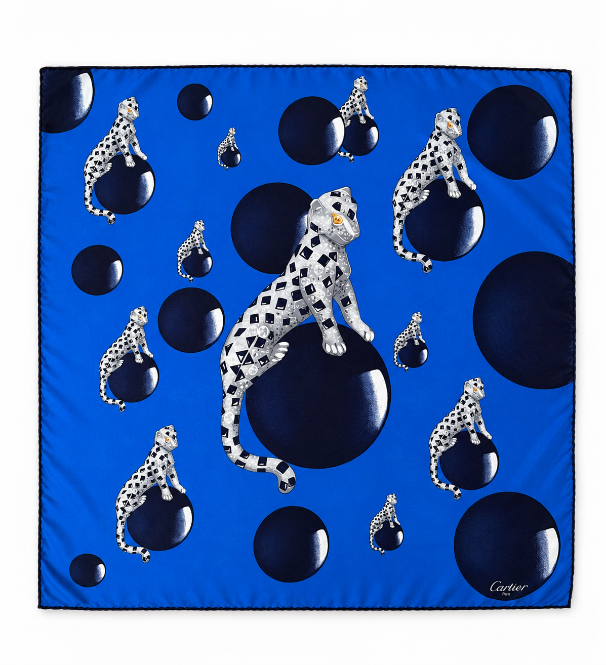 Cartier Paris Panthère Silk Scarf 90