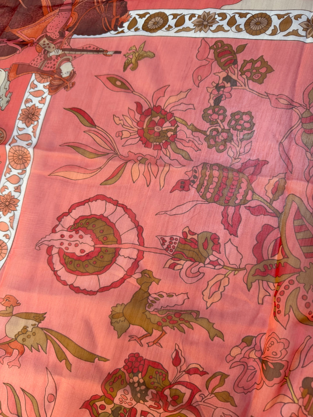 Hermès Fantaisies Indiennes Mousseline GM 140 by Loïc Dubigeon – Vintage Silk Chiffon Shawl