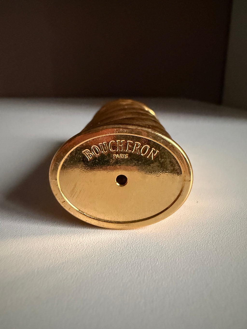 Boucheron Paris Vintage Gold-Tone Perfume Atomizer – Blue Cabochon