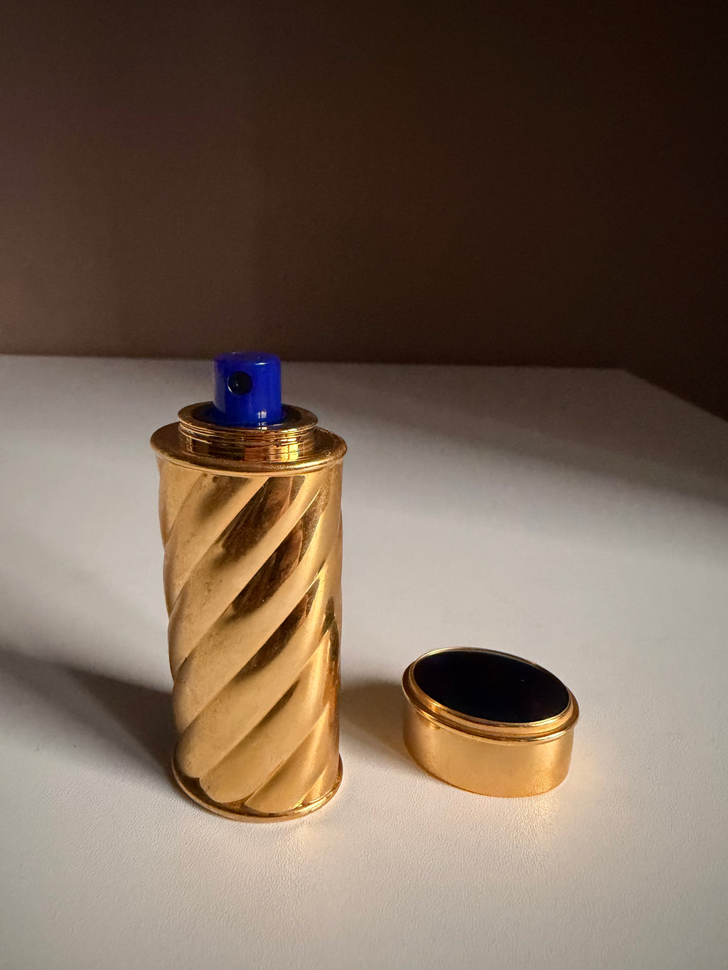 Boucheron Paris Vintage Gold-Tone Perfume Atomizer – Blue Cabochon