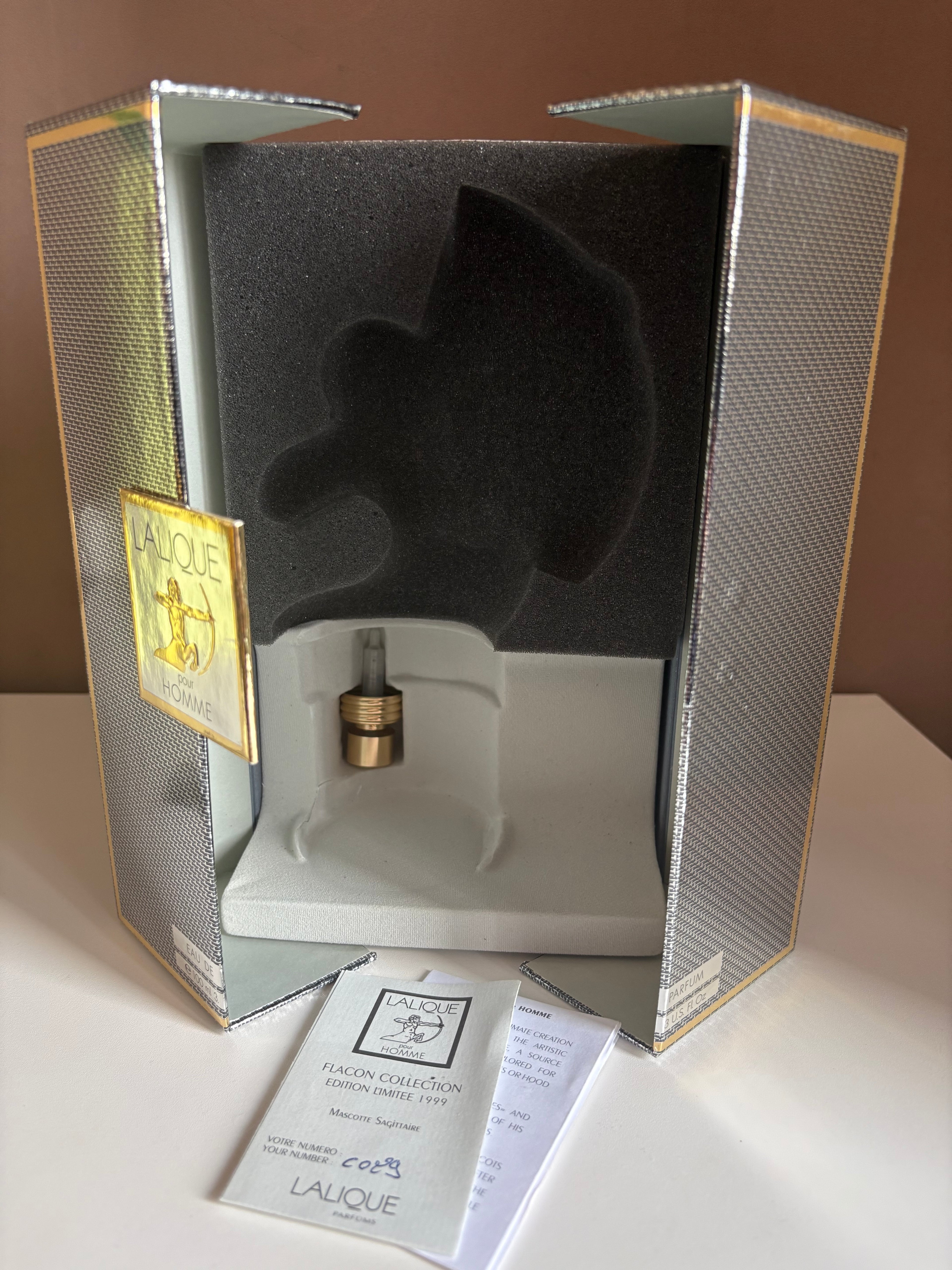 Lalique pour Homme Mascotte Sagittaire Limited Edition Crystal Perfume Flacon – 1999