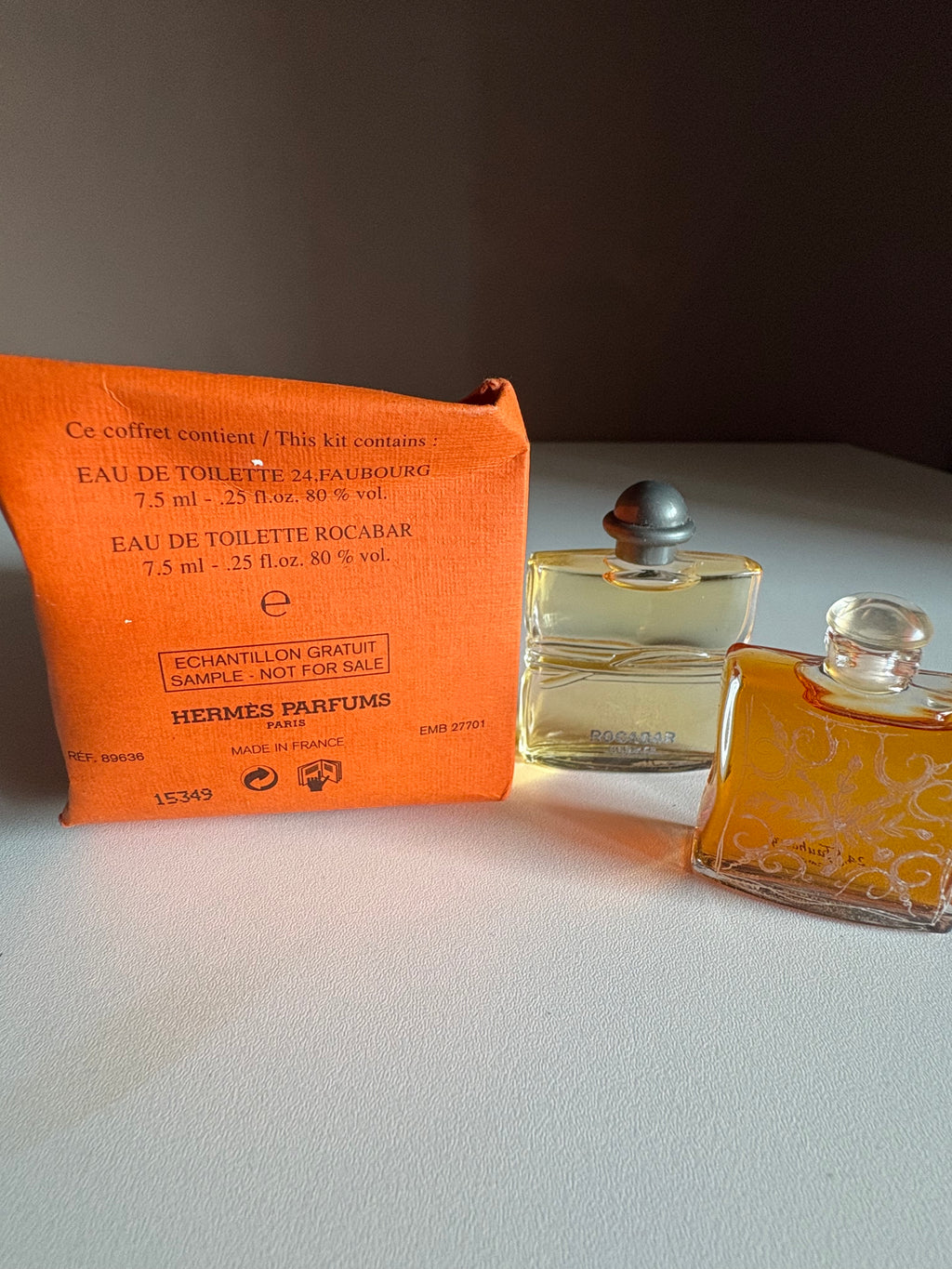 Vintage Hermès 24 Faubourg & Rocabar 2 x unopened 7.5ml Sample Set